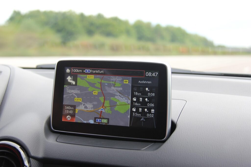 GPS navigation in a car