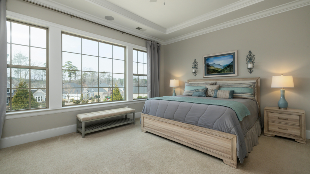 reparing your home for sale — clean staged master bedroom 
 in Monmouth County NJ
